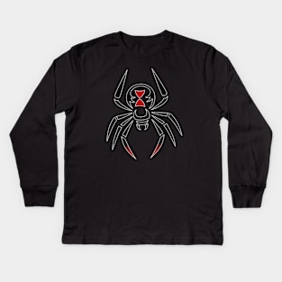 Black Widow Tribal Design Kids Long Sleeve T-Shirt